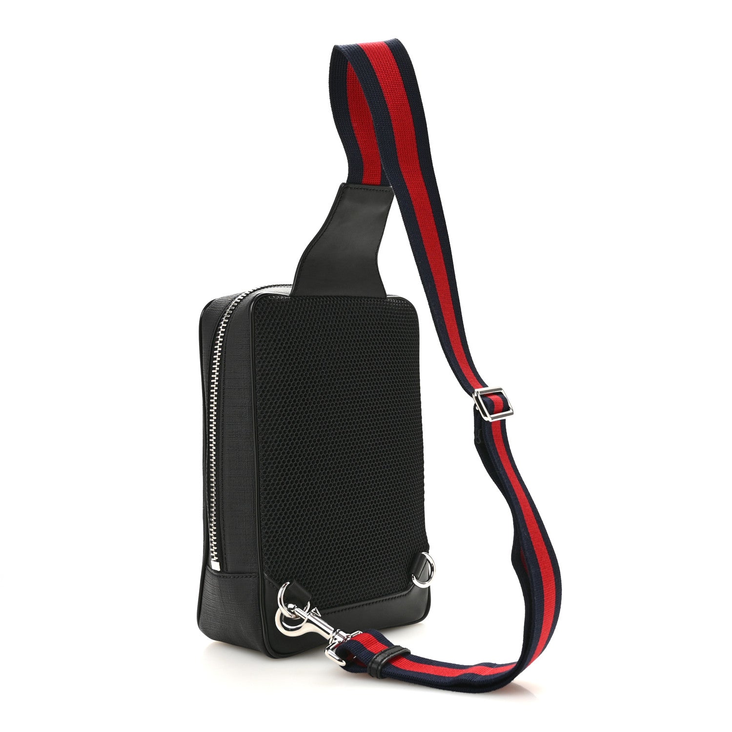 GG Supreme Monogram Web Belt Bag Black Grey