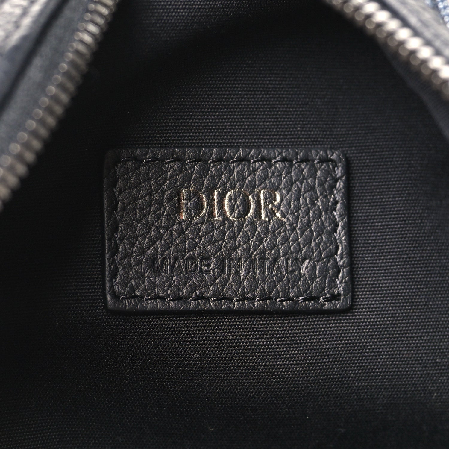 Grained Calfskin Oblique Scarab Sling Bag Blue Black
