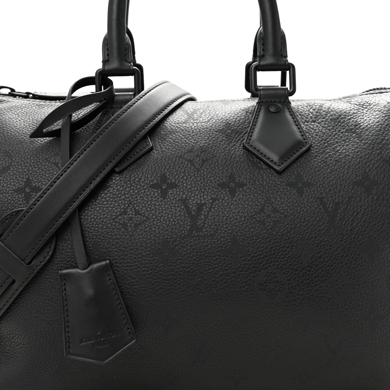 Calfskin Monogram Speedy P9 Bandouliere 30 Ultra Black