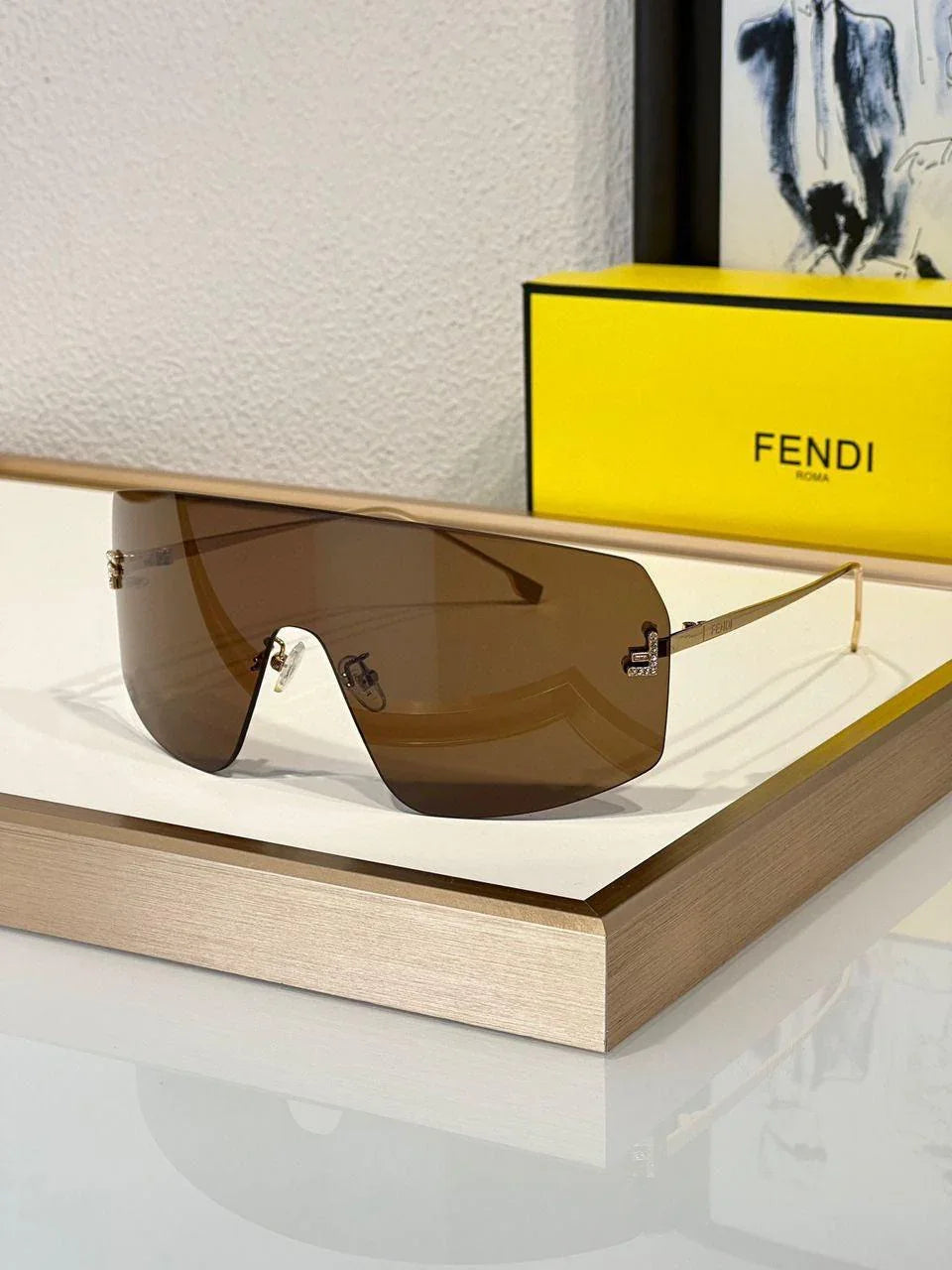 Fendi 2024 First Mask FE 4121 US 28G Shield Sunglasses Women&