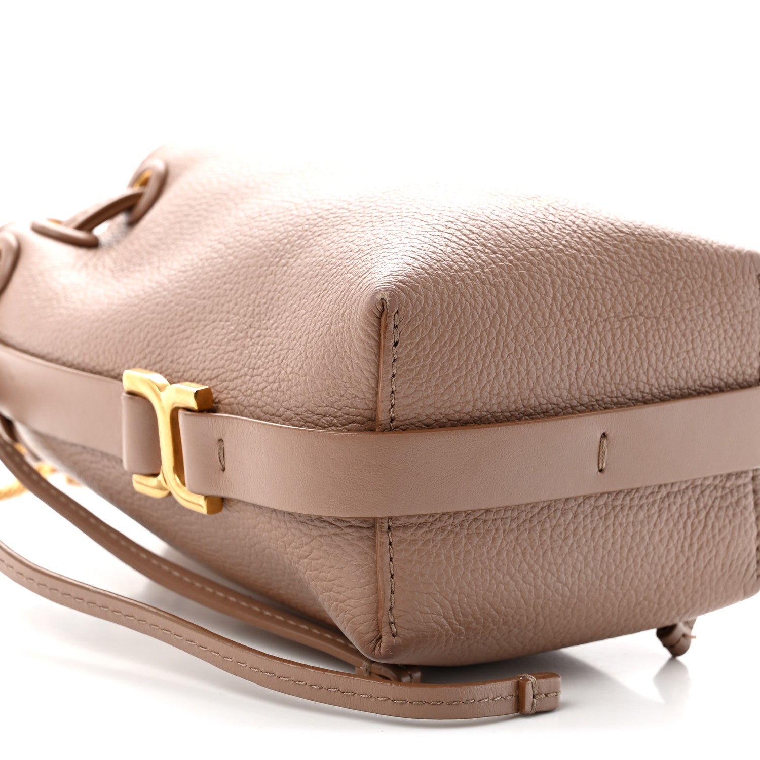 Grained Calfskin Micro Marcie Bucket Bag Woodrose