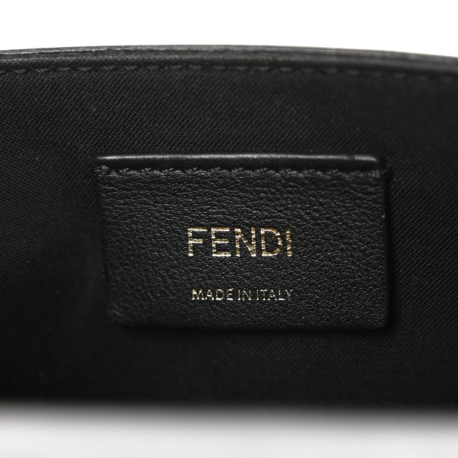 Vitello Liberty F is Fendi Bi-Color FF 1974 Embossed Envelope Belt Bag Maya Black