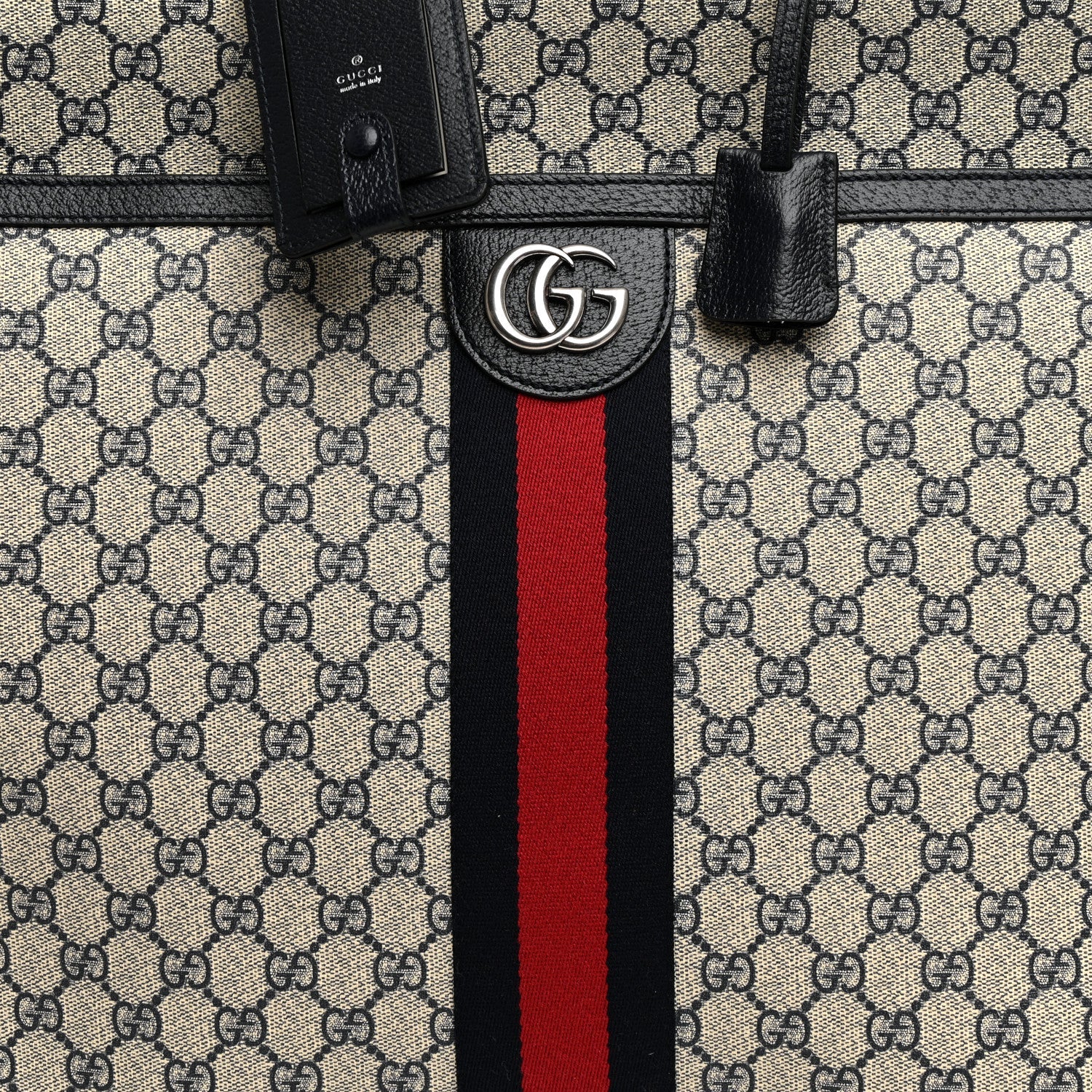 GG Supreme Monogram Web Savoy Garment Bag Beige Blue