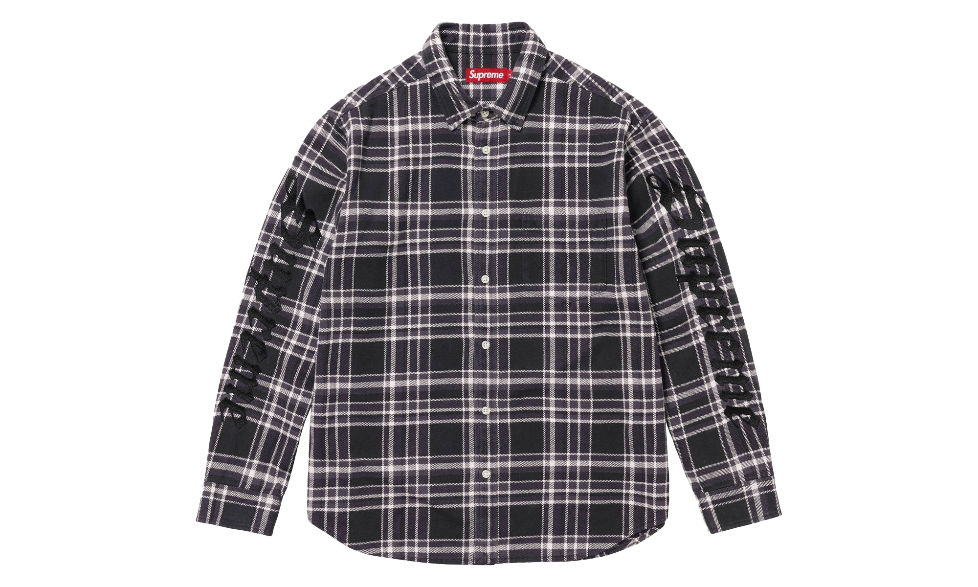 Old English Plaid Flannel Shirt "SS25 - Black" SU25988