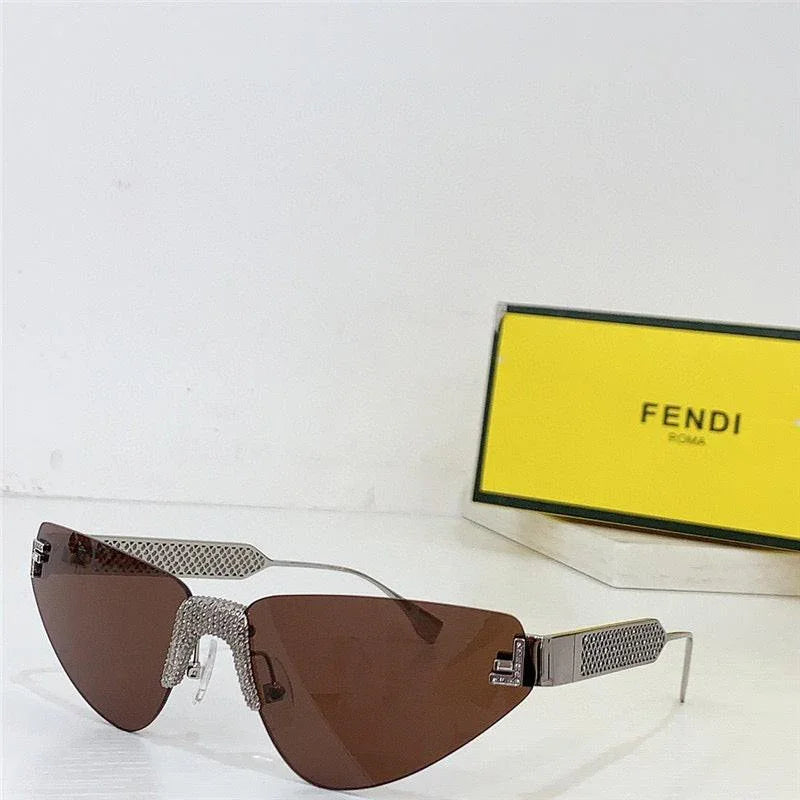 2024 FENDI First Crystal Gold metal Sunglasses 4127US shape Women&