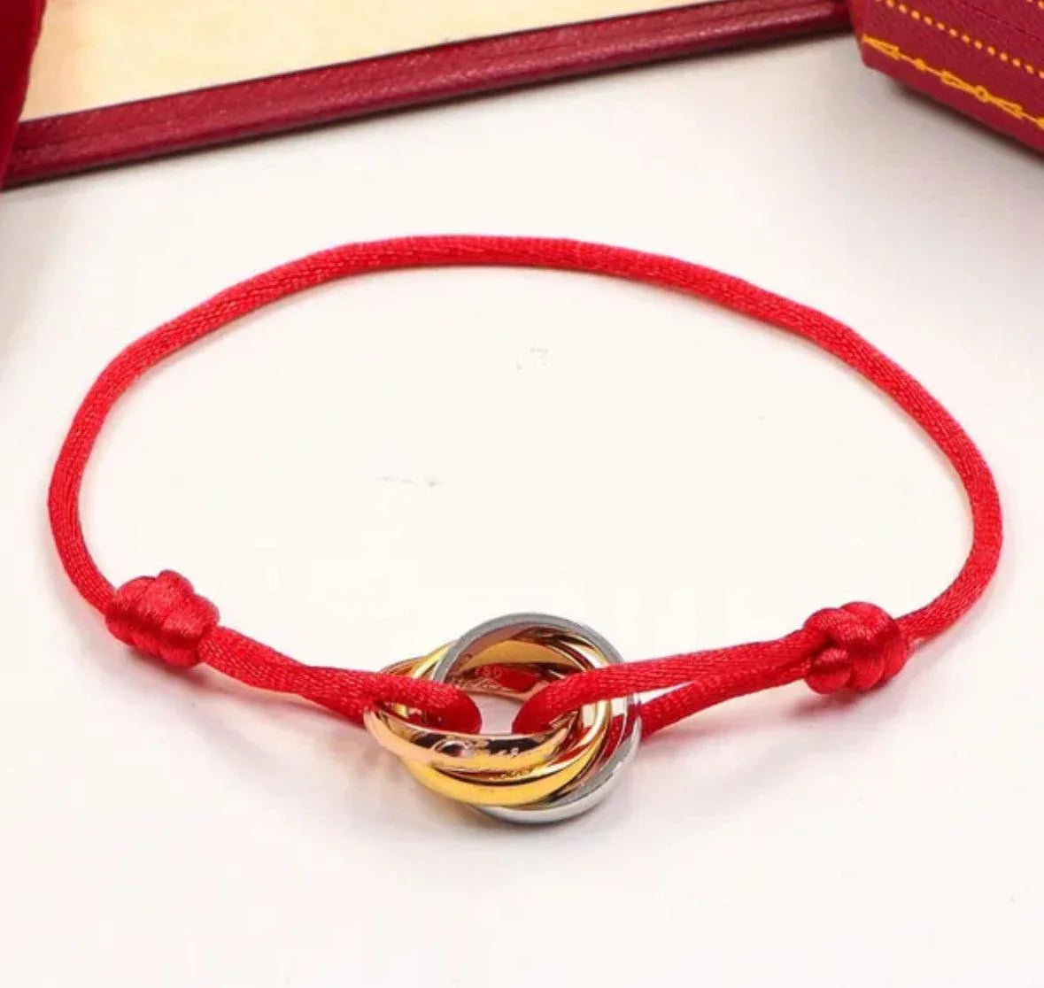 Cartier 18K Gold Plated Jewelry TRINITY Bracelet yellow rose silver ✨