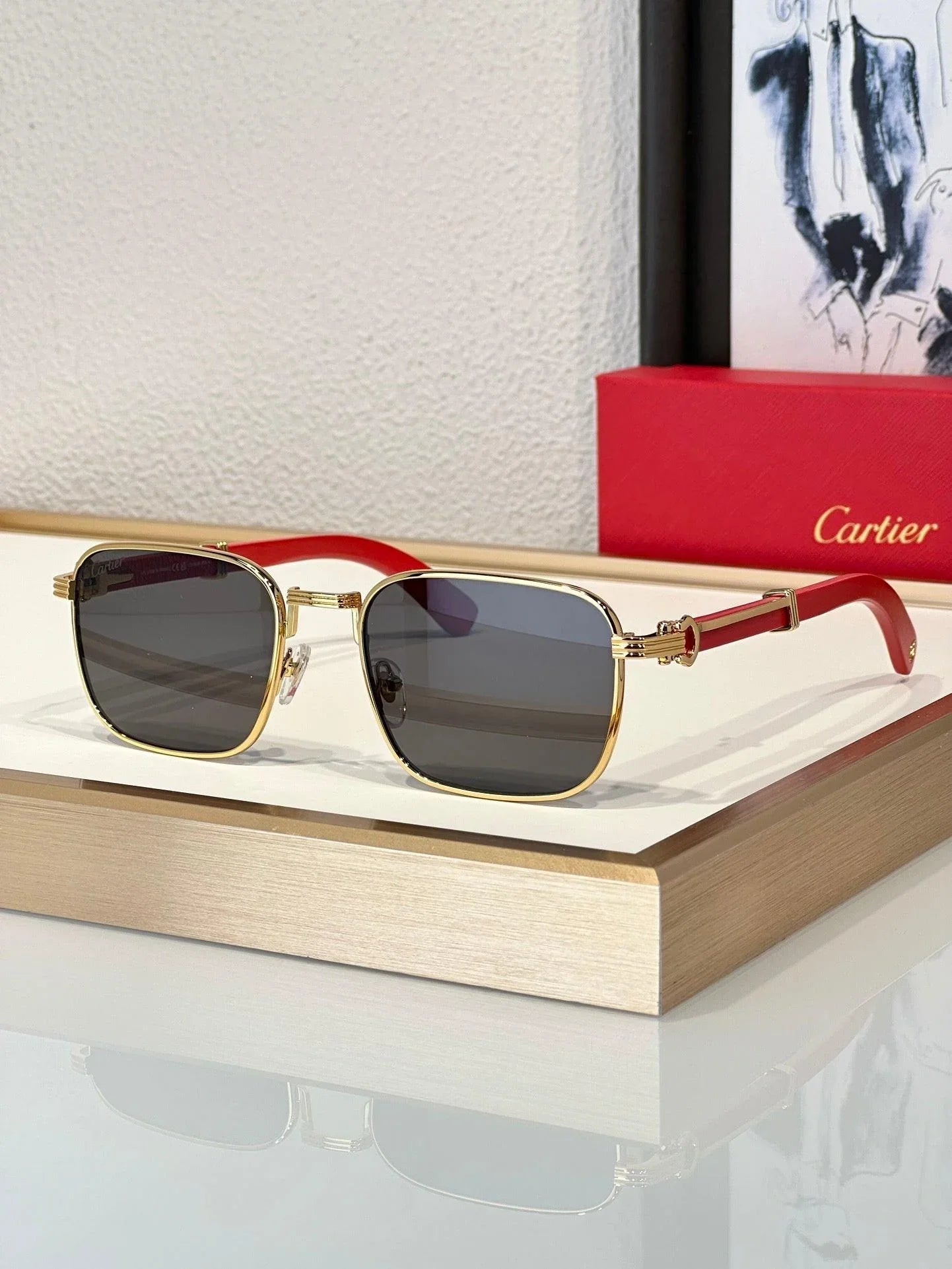 Cartier CT 0363S-NV Horn (Gold/Black) / Wood (Gold/Red) $3495 ✨