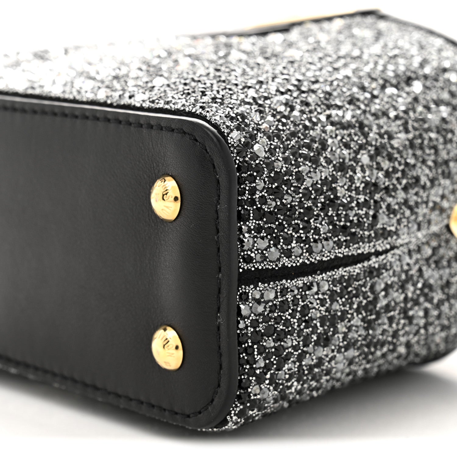 Crystal Cowhide Nano Capucines Silver Black