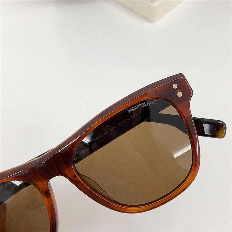 Mont Blanc Sunglasses MB 0124 S 001 Black / Silver Grey Lens Aviator 53-18🏎