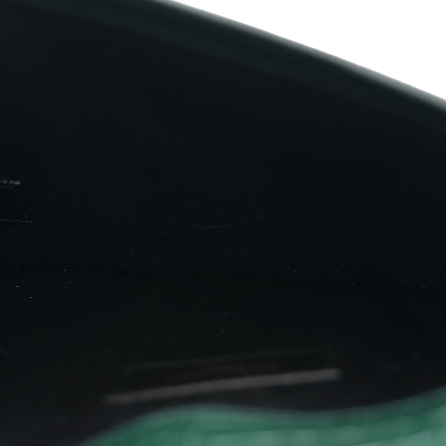 Calfskin Crocodile Embossed Uptown Monogram Clutch Dark Green