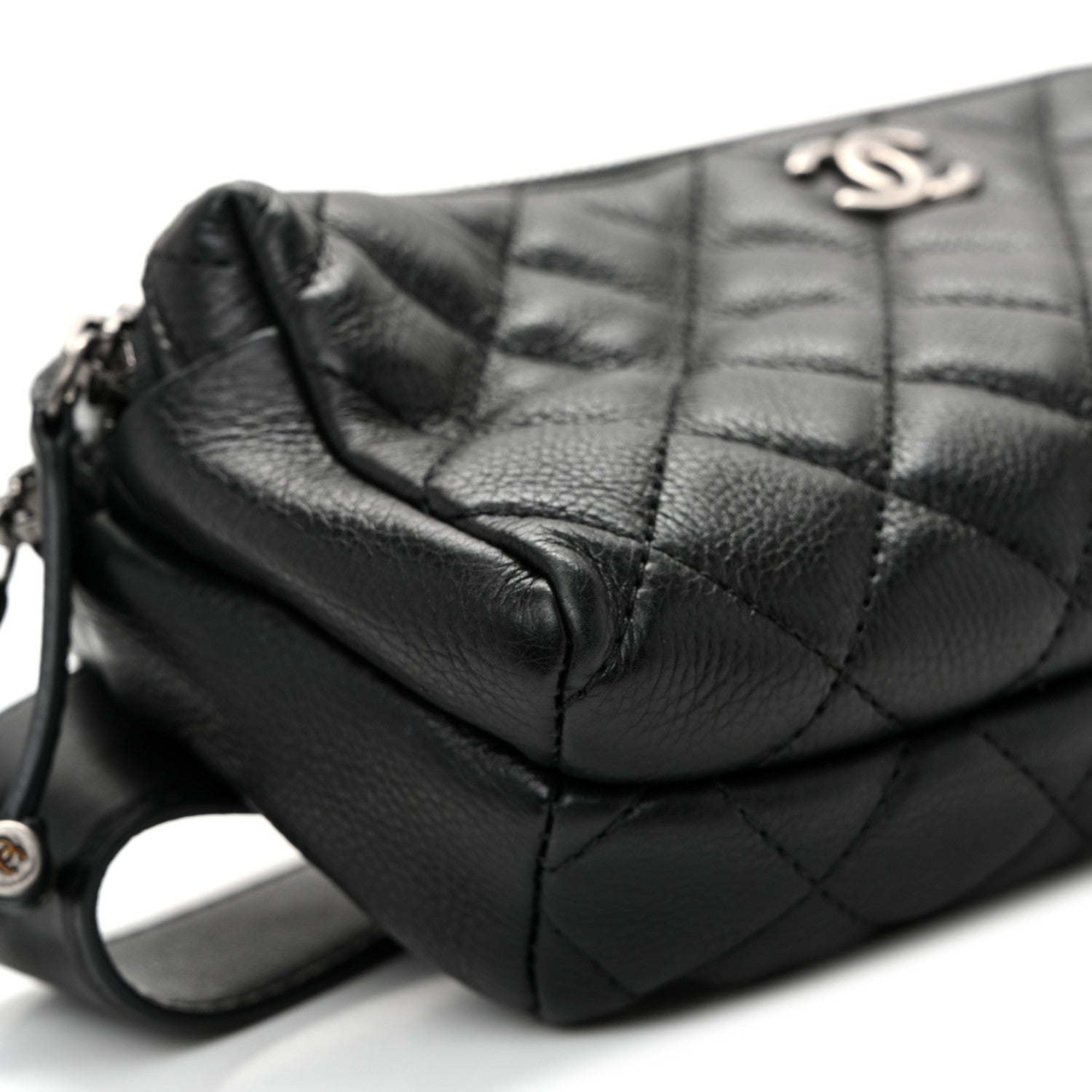 Calfskin Quilted Waist Bag Black
