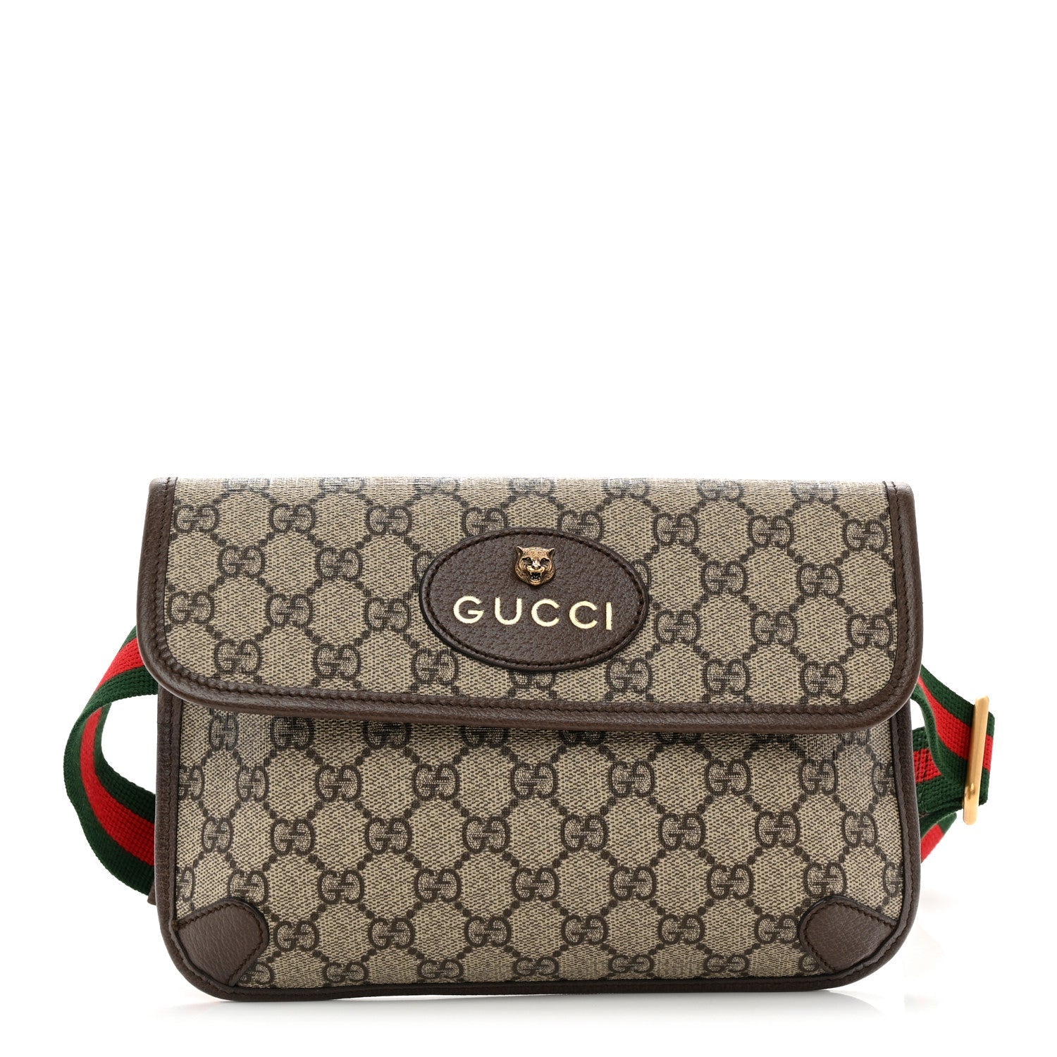 GG Supreme Monogram Neo Vintage Web Belt Bag Brown