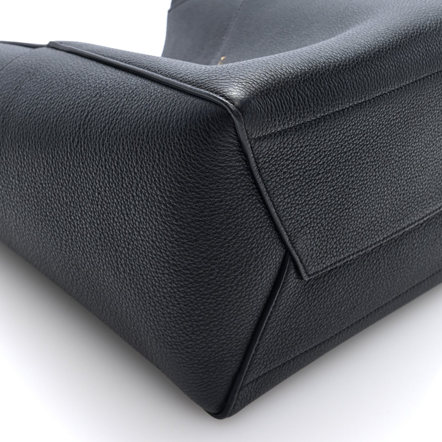Soft Grained Calfskin Sangle Bucket Bag Black