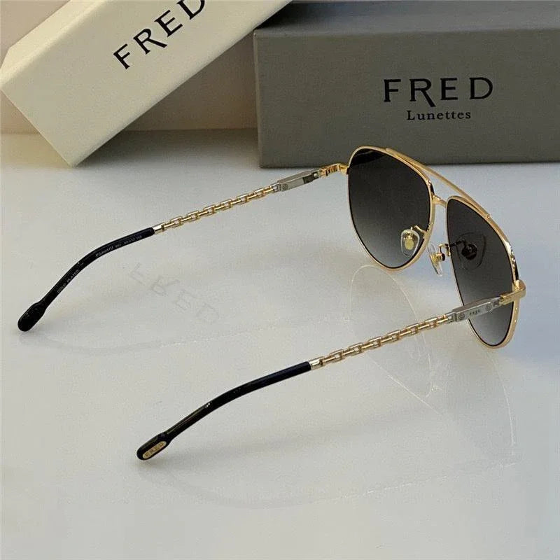 FRED SUNGLASSES 40051U GOLD 24k PLATED FRAME HIGH QUALITY WITH LENS ✨