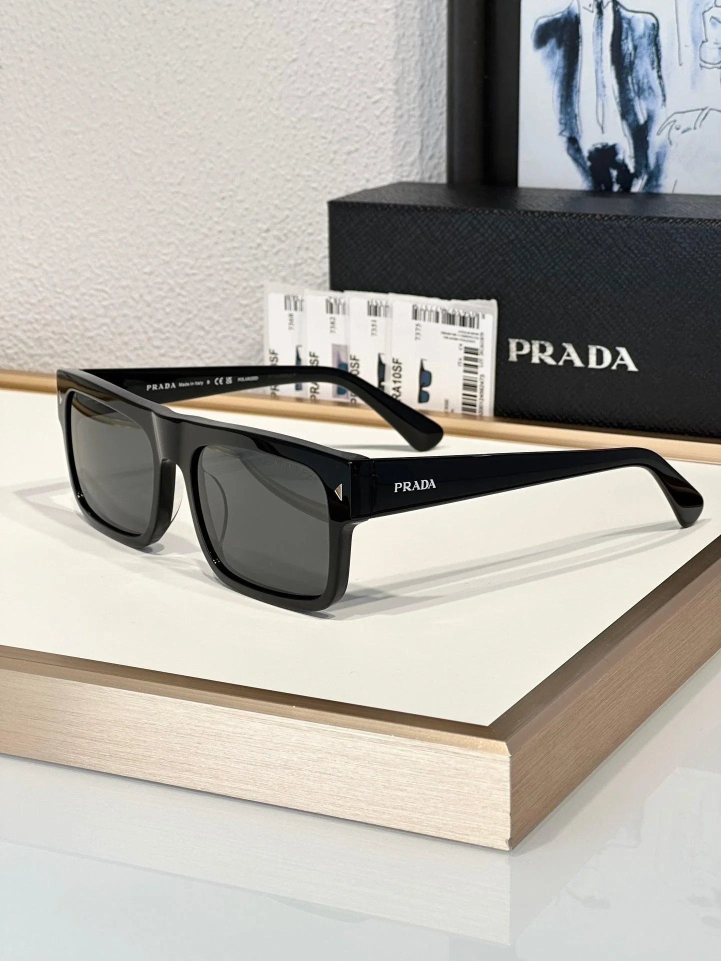Prada PR A10S Rectangular Brown POLARISED Men&
