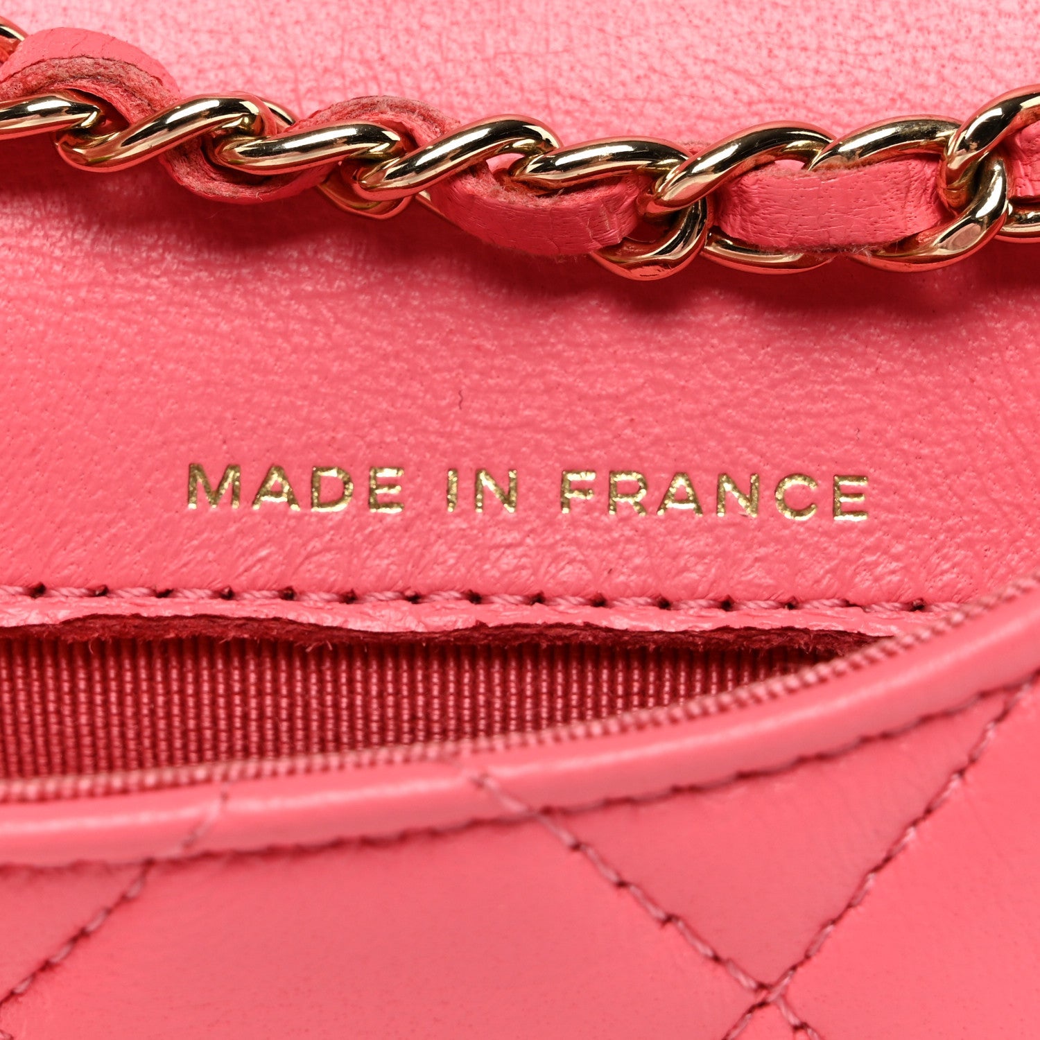 Lambskin Quilted Mini Chain Belt Bag Pink
