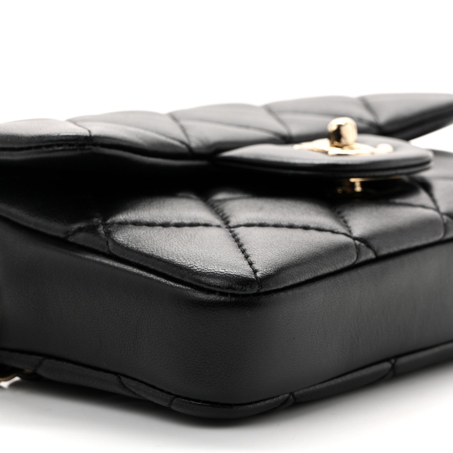 Lambskin Quilted Mini My Precious Waist Bag Black