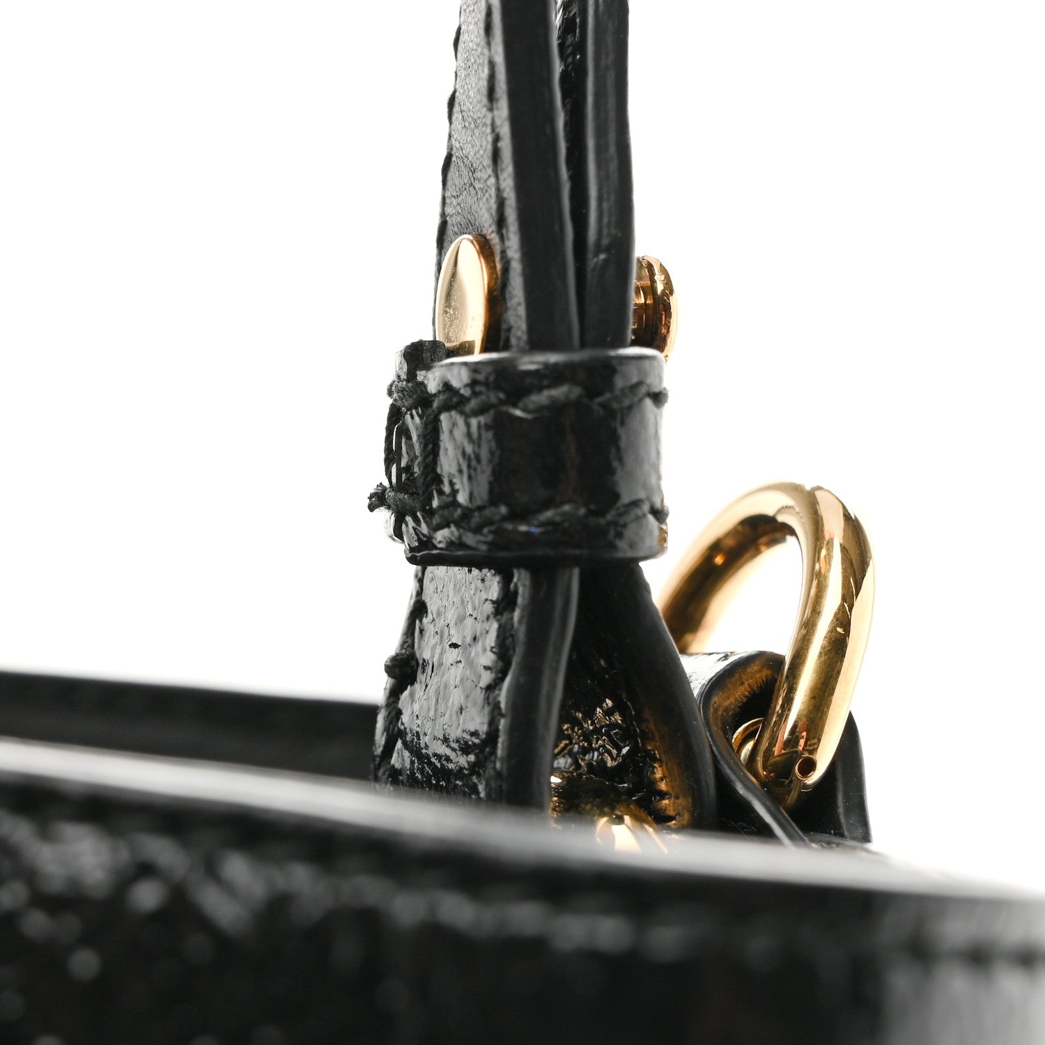 Suede Patent Web Small Ophidia Bucket Bag Black