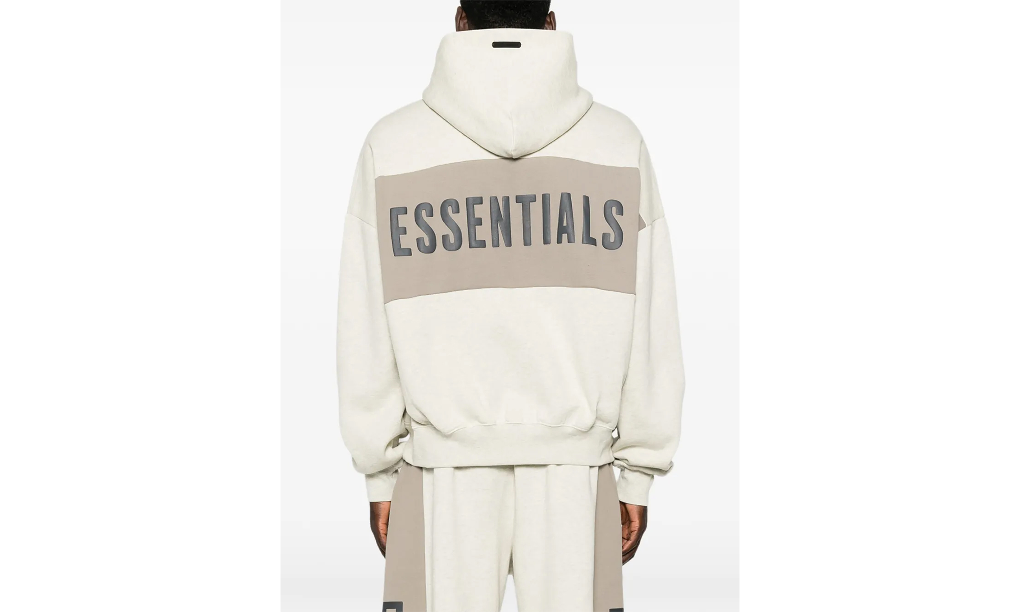 Essentials Cropped Relaxed Panelled Hoodie "Seal Vanilla Heather / Seal" RW00283 0134