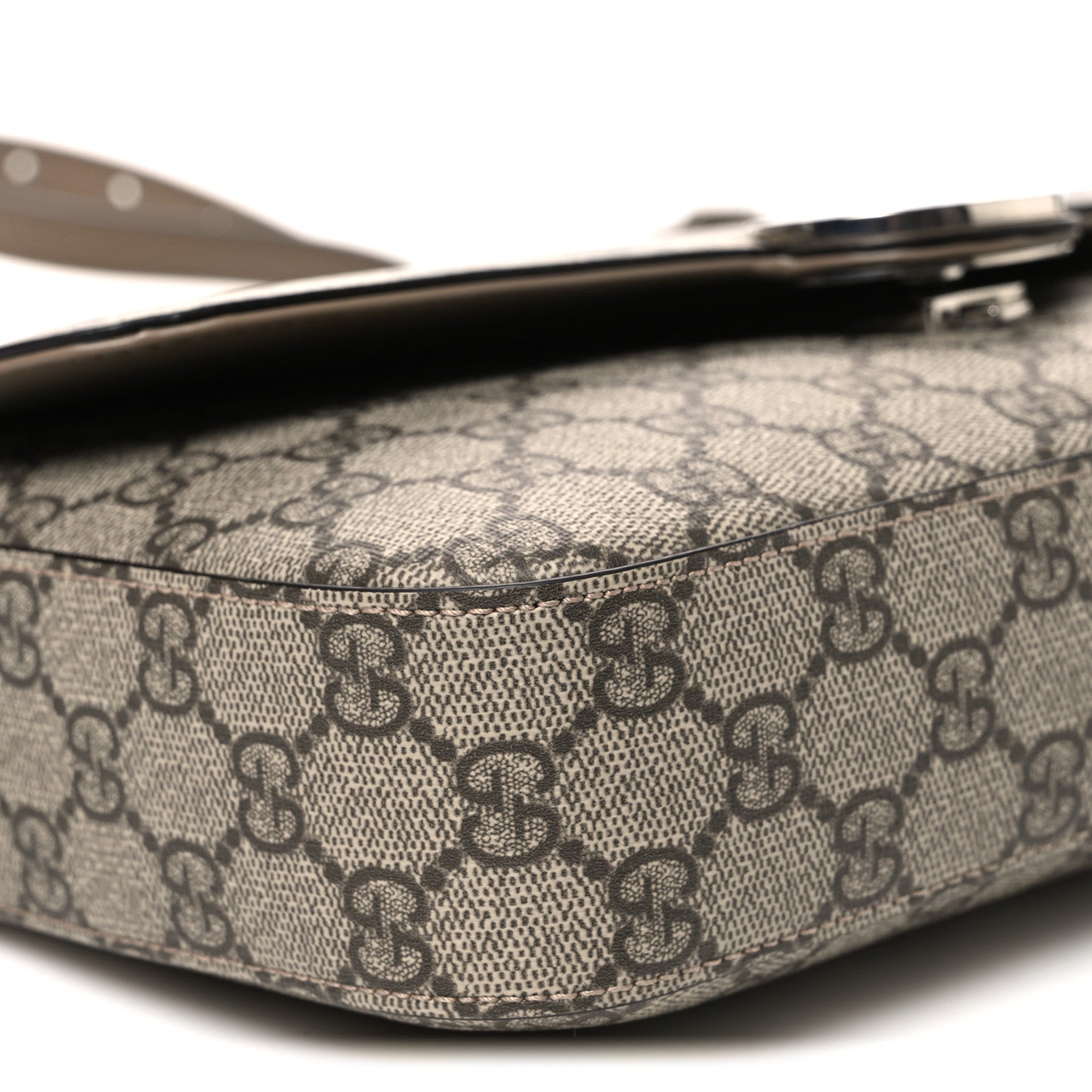 GG Supreme Monogram Petite GG Top Handle Shoulder Bag Beige Ebony