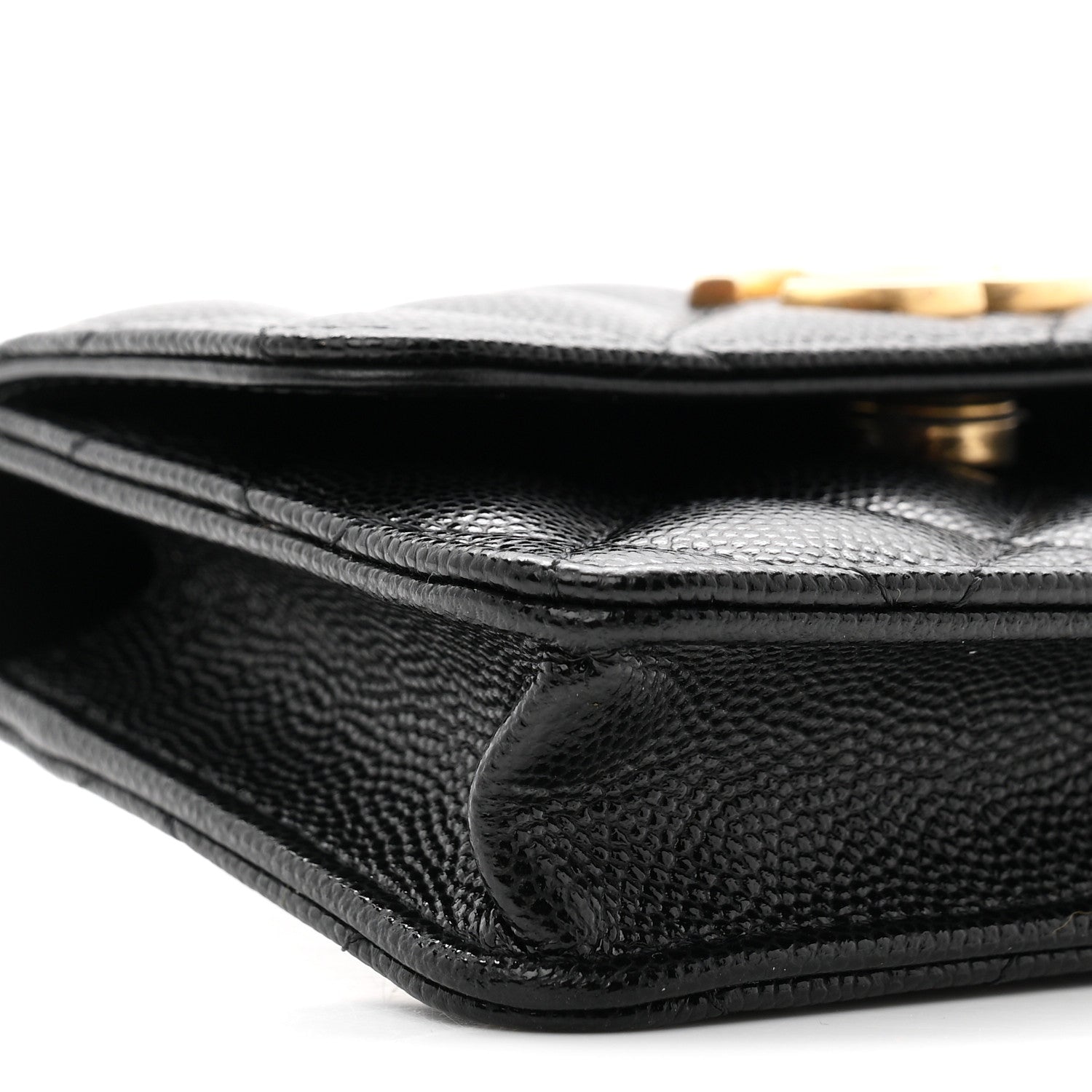 Caviar Quilted Belt Bag With Charms On Chain Black