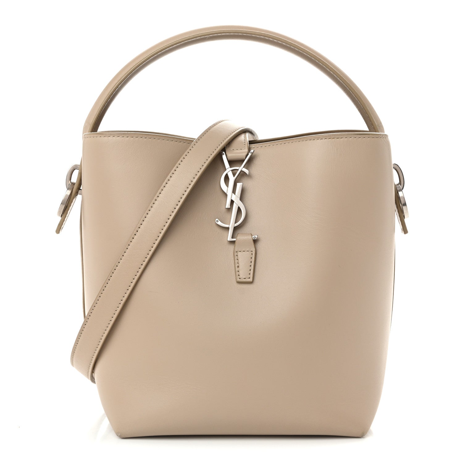 Shiny Calfskin Le 37 Small Bucket Bag Sea Salt