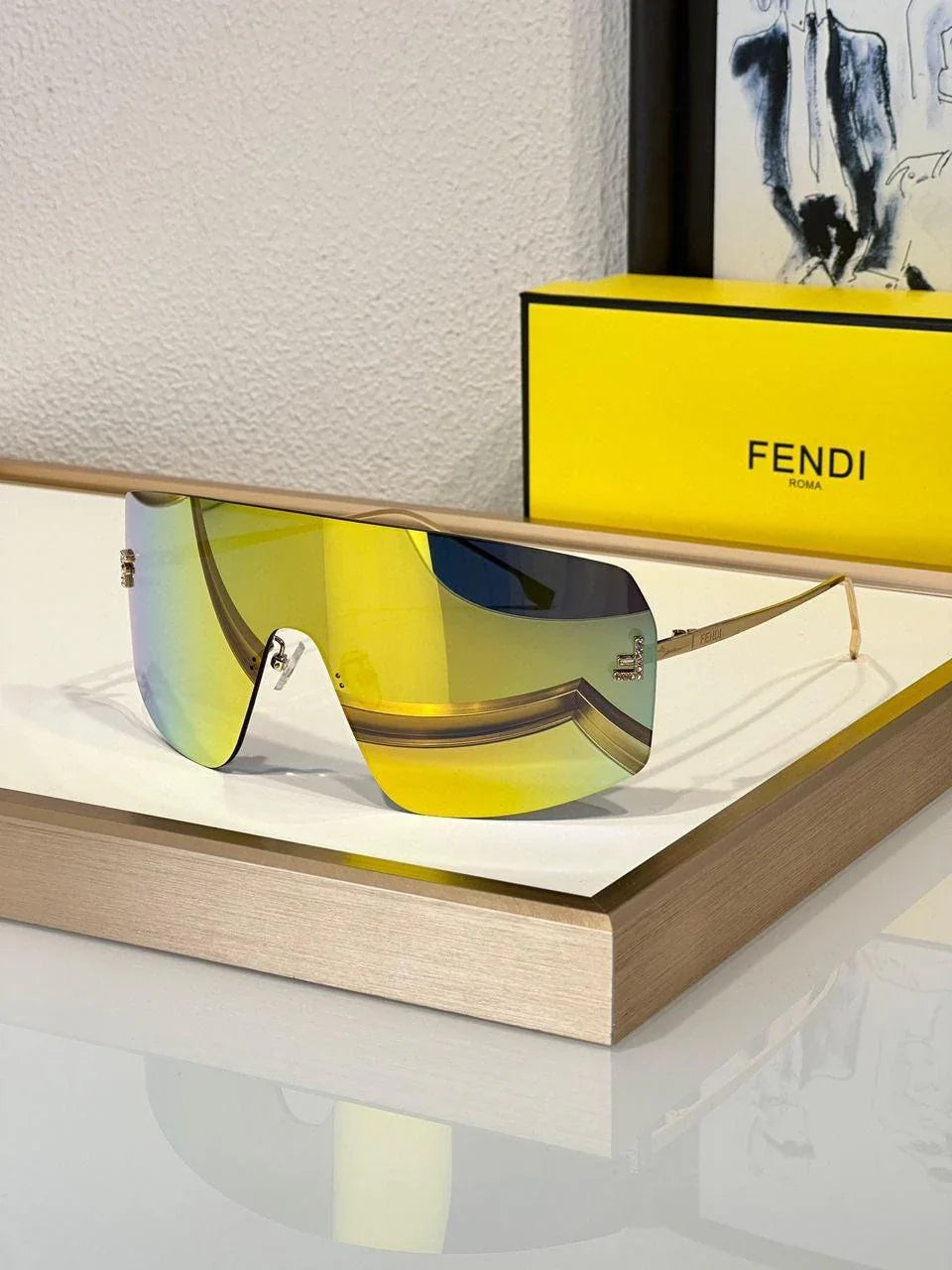Fendi 2024 First Mask FE 4121 US 28G Shield Sunglasses Women&