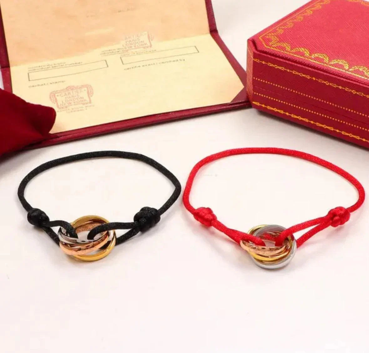 Cartier 18K Gold Plated Jewelry TRINITY Bracelet yellow rose silver ✨