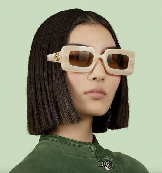 Gucci GG0974S Sunglasses Women Rectangle 49mm ✨