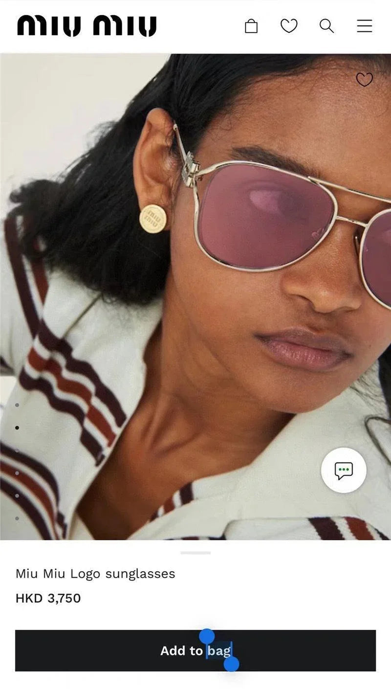 NEW SEASON Miu Miu 52ZS Metal Logo-frame Sunglasses ✨