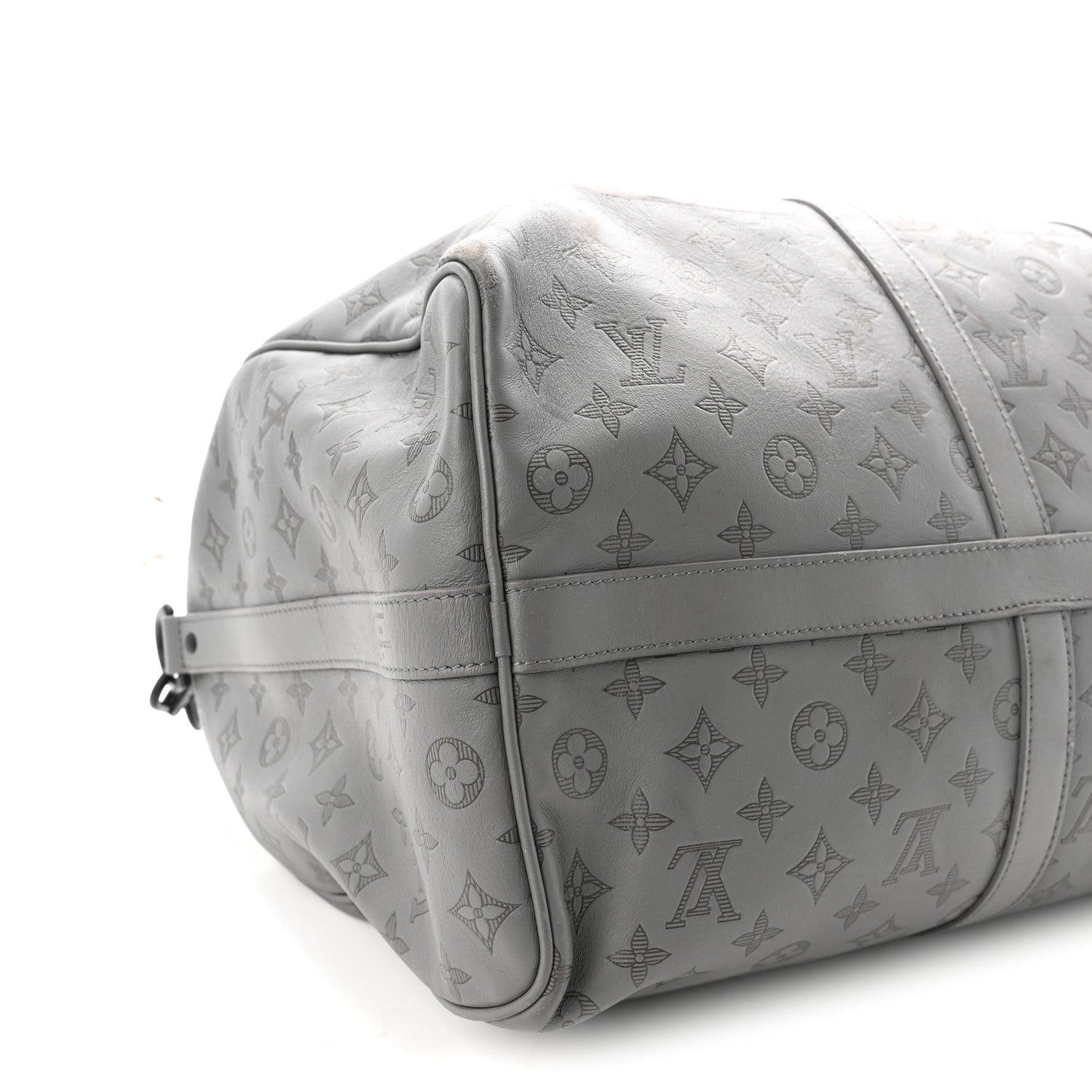 Calfskin Monogram Shadow Keepall Bandouliere 50 Anthracite Gray