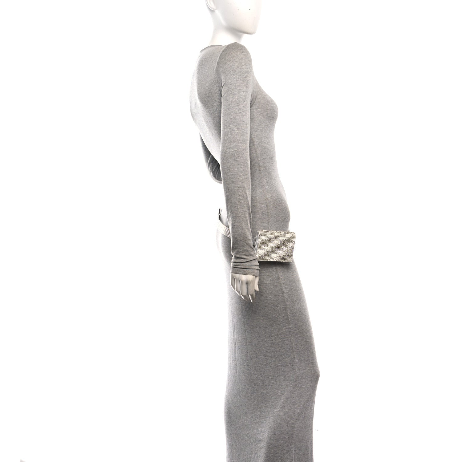 Swarovski Crystal Convertible Belt Bag Silver