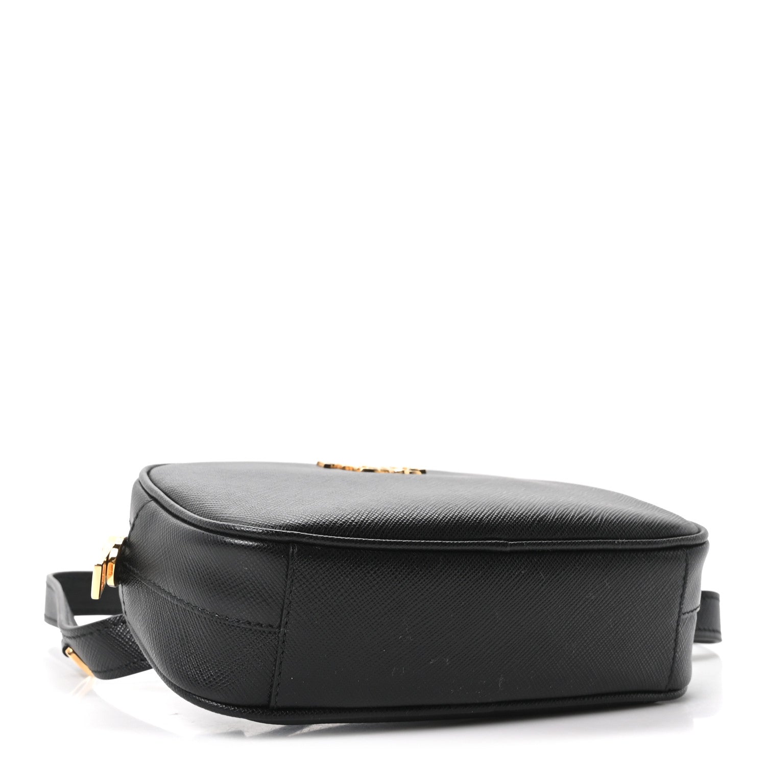 Saffiano Lux Metal Belt Bag Black