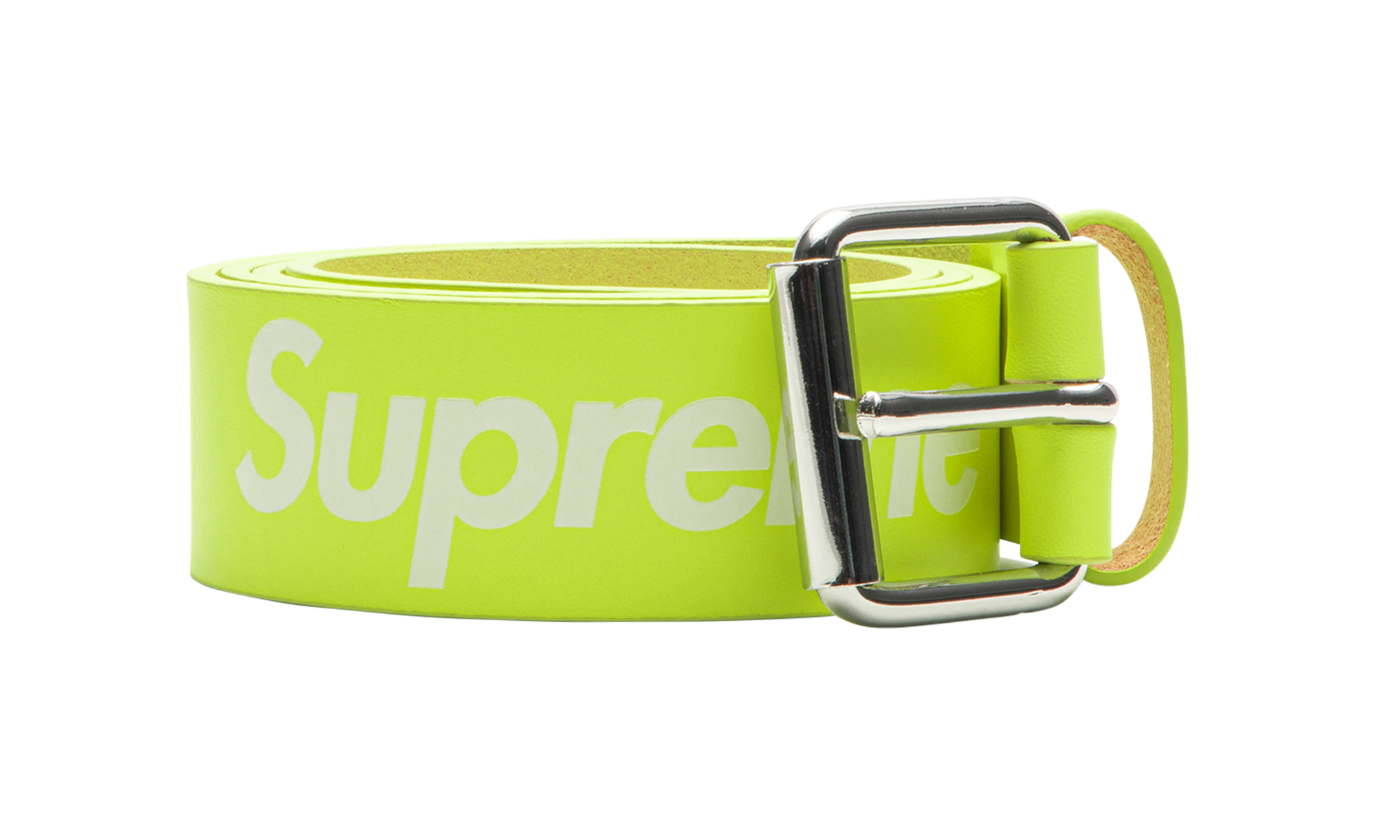 Supreme Repeat Leather Belt "Flourescent Yellow" SU23224