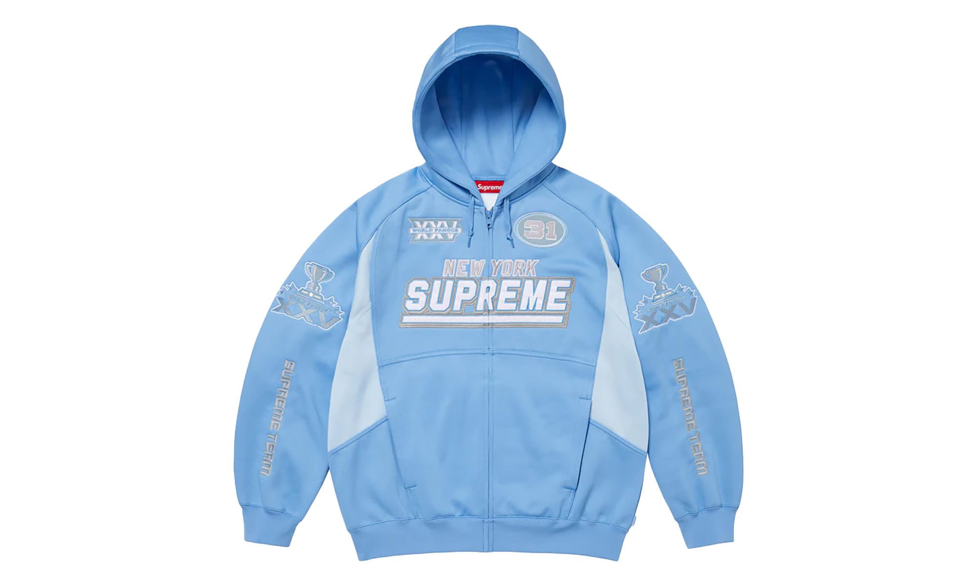 Football Zip Up Hooded Sweatshirt "FW25 - Light Blue" SU26735