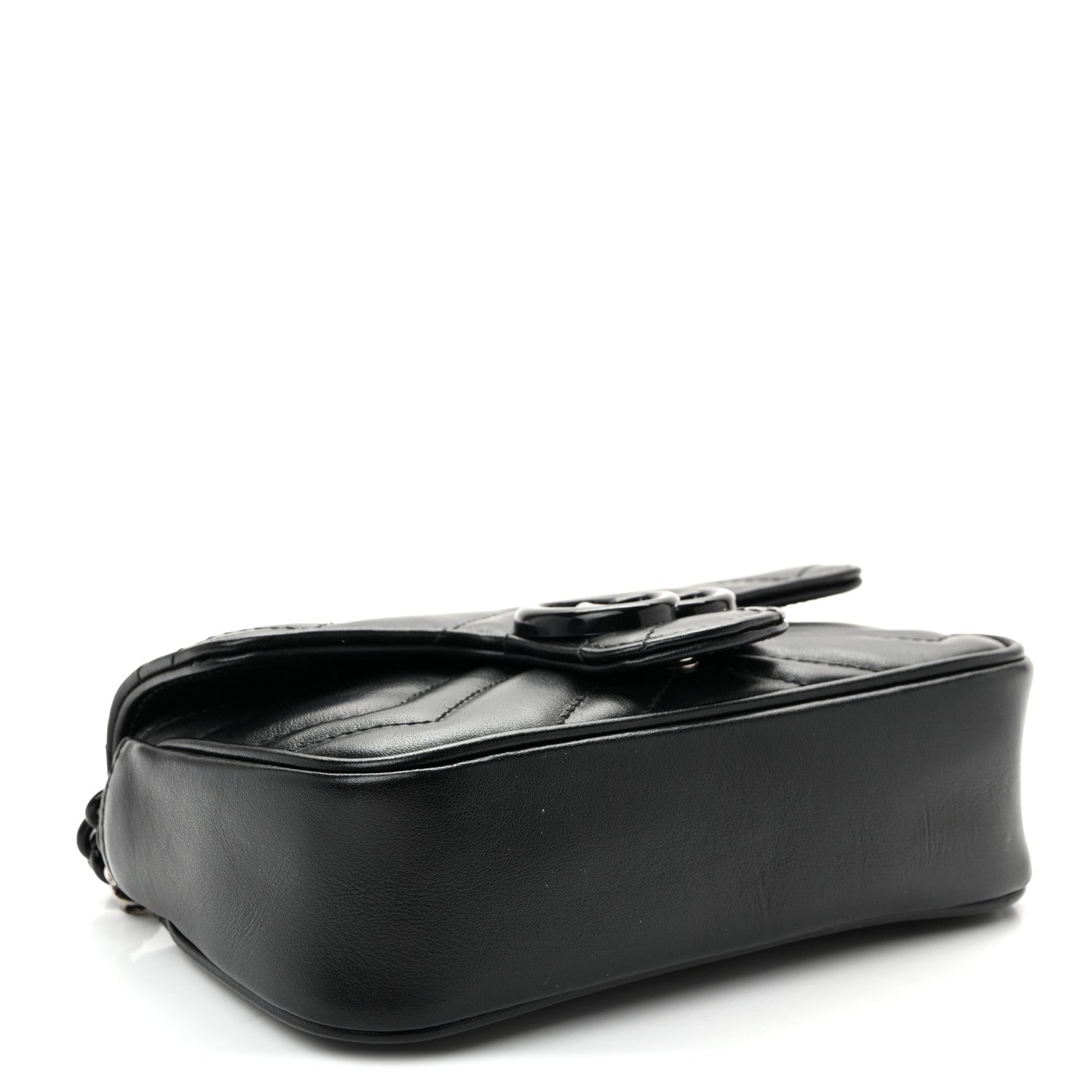 Calfskin Matelasse Monochrome GG Marmont Chain Belt Bag Black