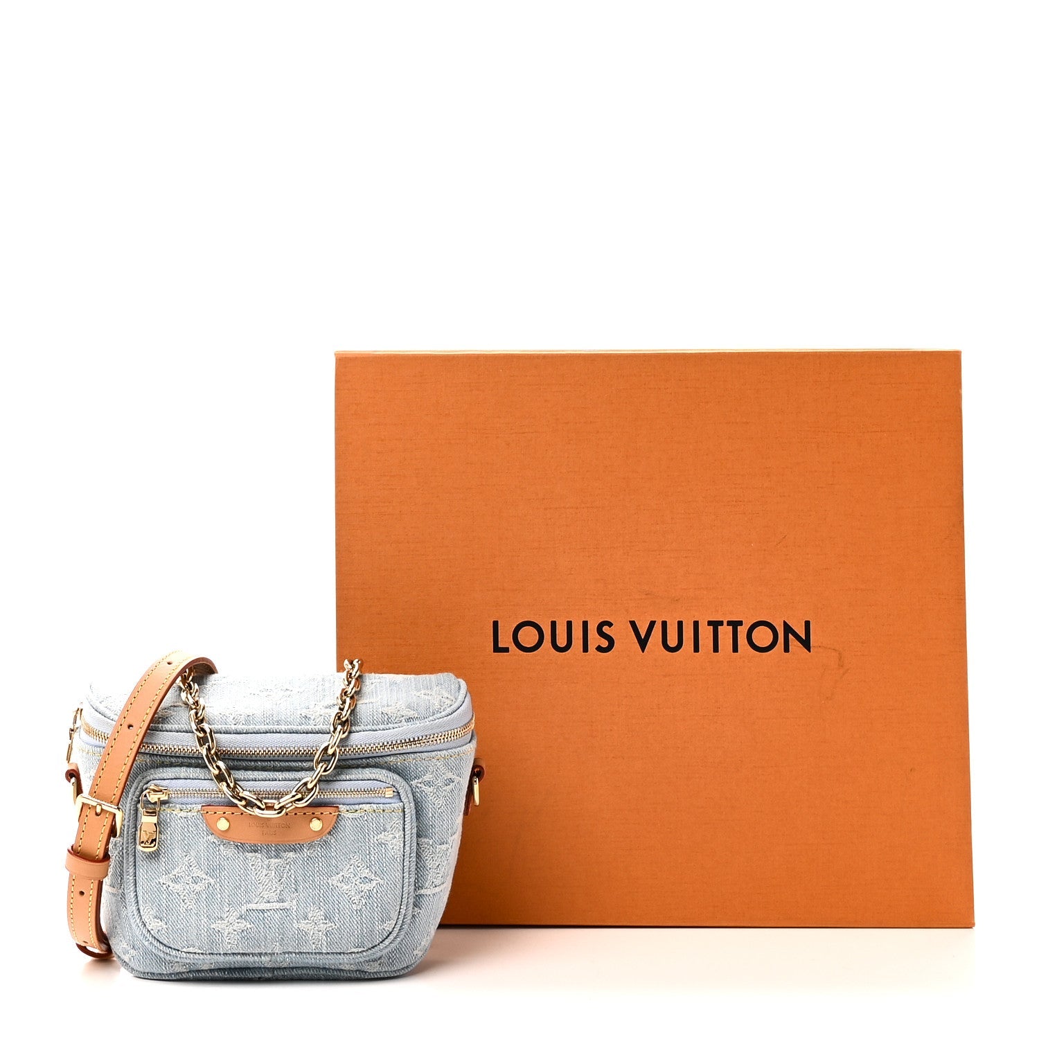 Monogram Denim Mini Bumbag Sky Blue
