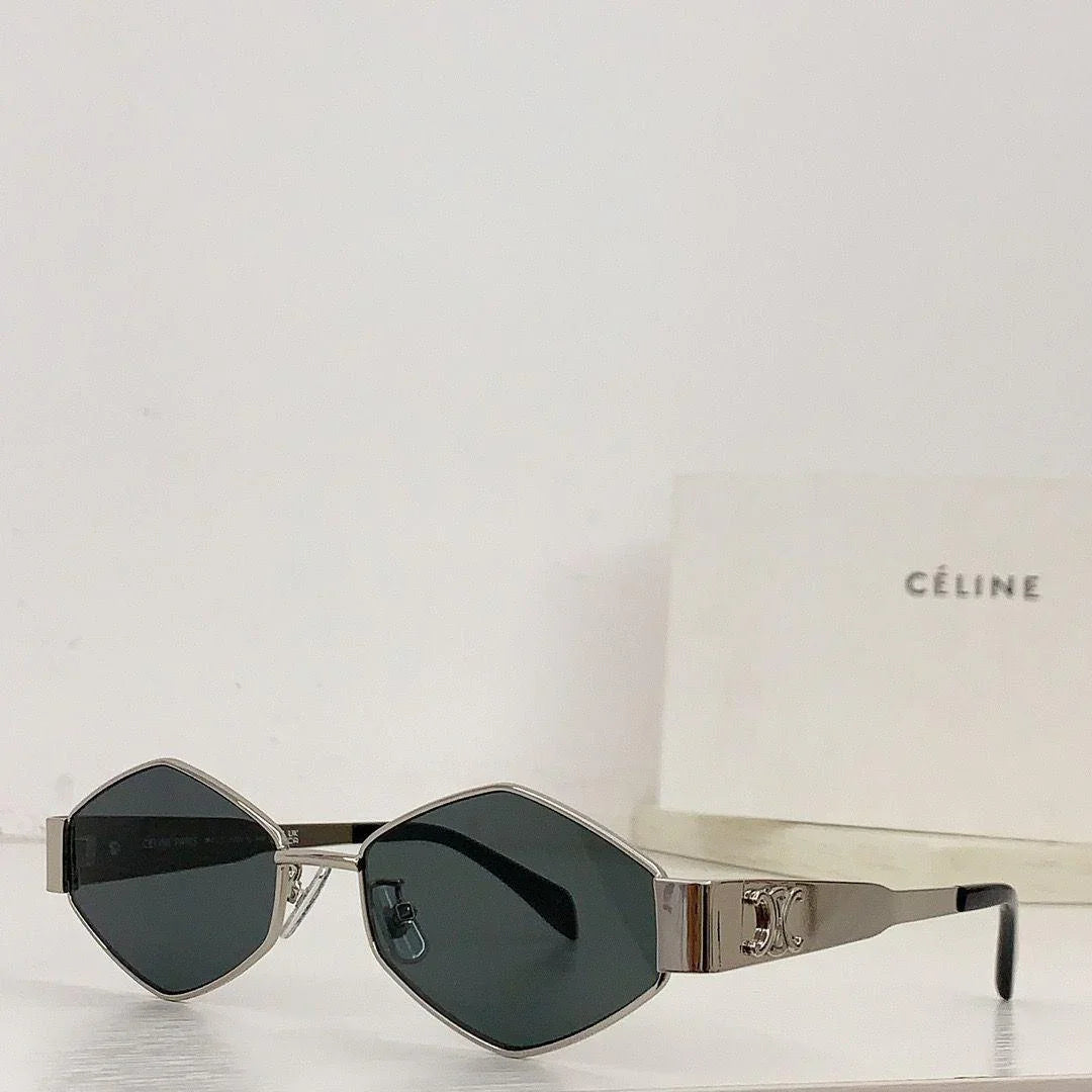 CELINE 40254 Triomphe hexagon-frame gold-tone and tortoiseshell acetate sunglasses ✨