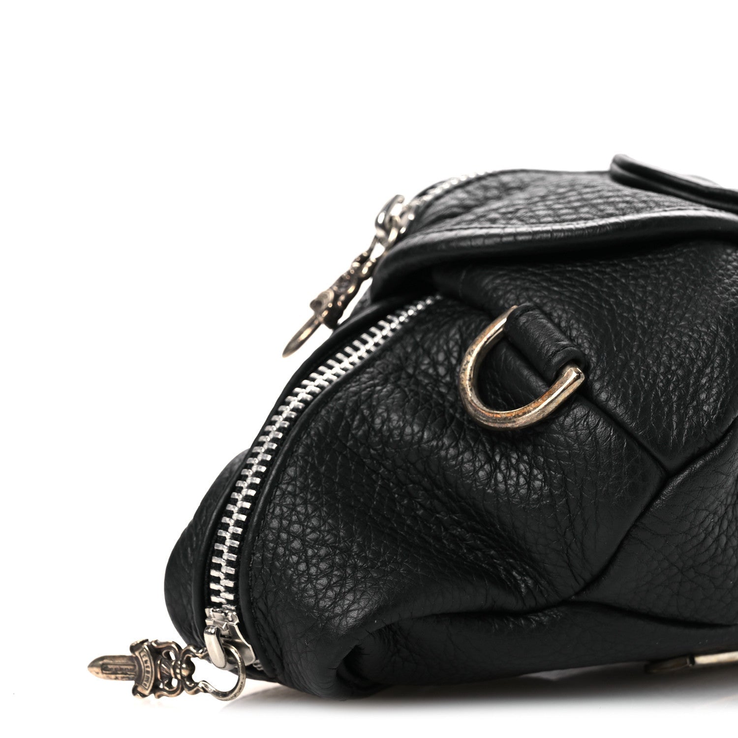 Grained Calfskin Mini Snat Pack Gunslinger Waist Bag Black