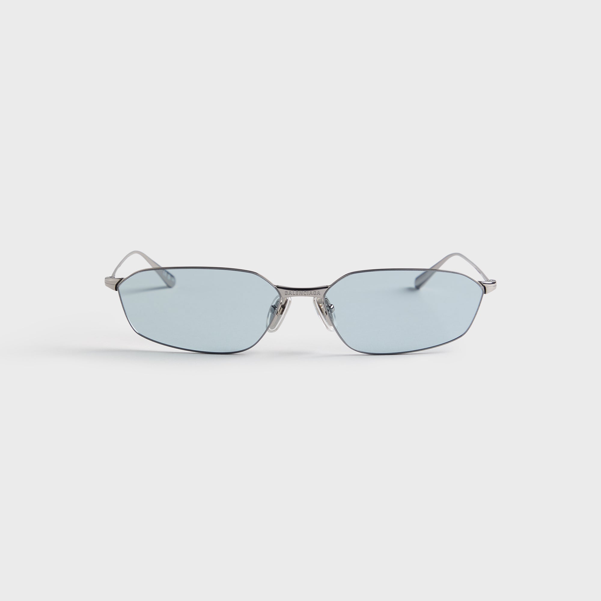 Balenciaga BB0412S Metal Sunglasses - Ruthenium / Light Blue