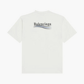Balenciaga T-Shirt Political Campaign Brodé Crème