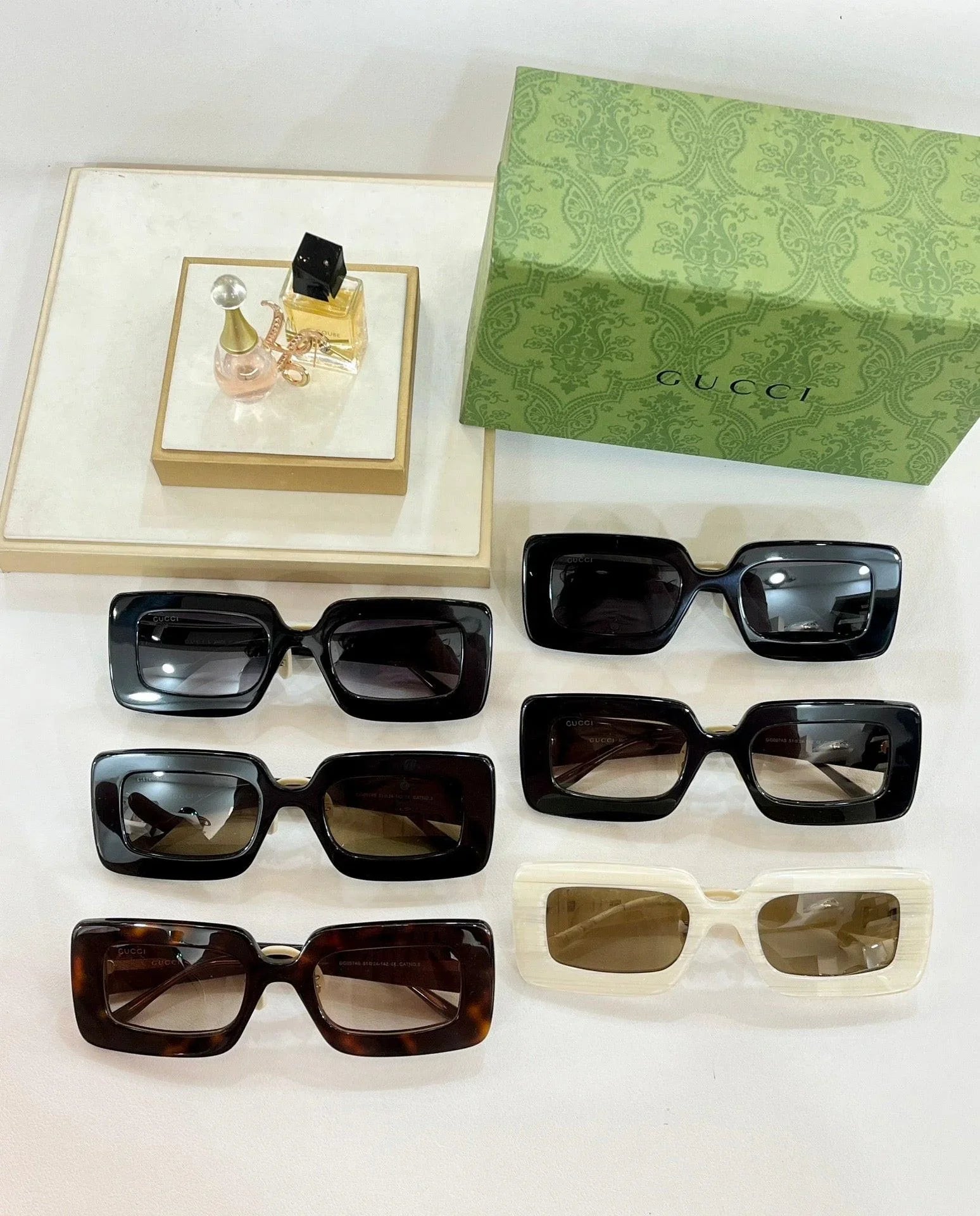 Gucci GG0974S Sunglasses Women Rectangle 49mm ✨
