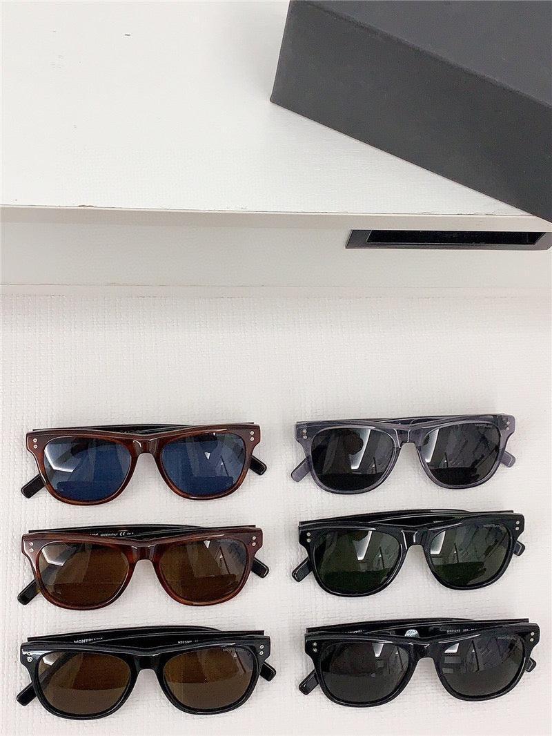 Mont Blanc Sunglasses MB 0124 S 001 Black / Silver Grey Lens Aviator 53-18🏎
