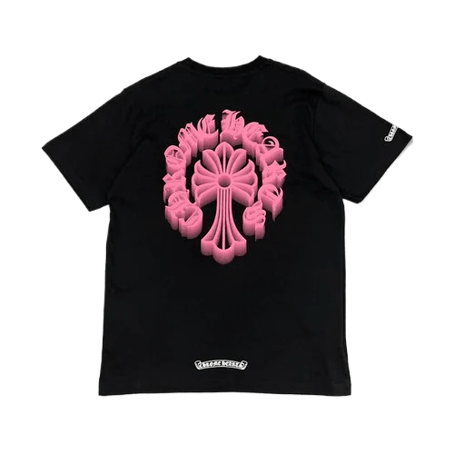 Chrome Hearts Holographic Pink Cross T-Shirt