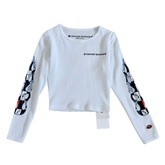 Chrome Hearts Matty Boy Sinister Waffle Thermal Cropped Long Sleeve Tee