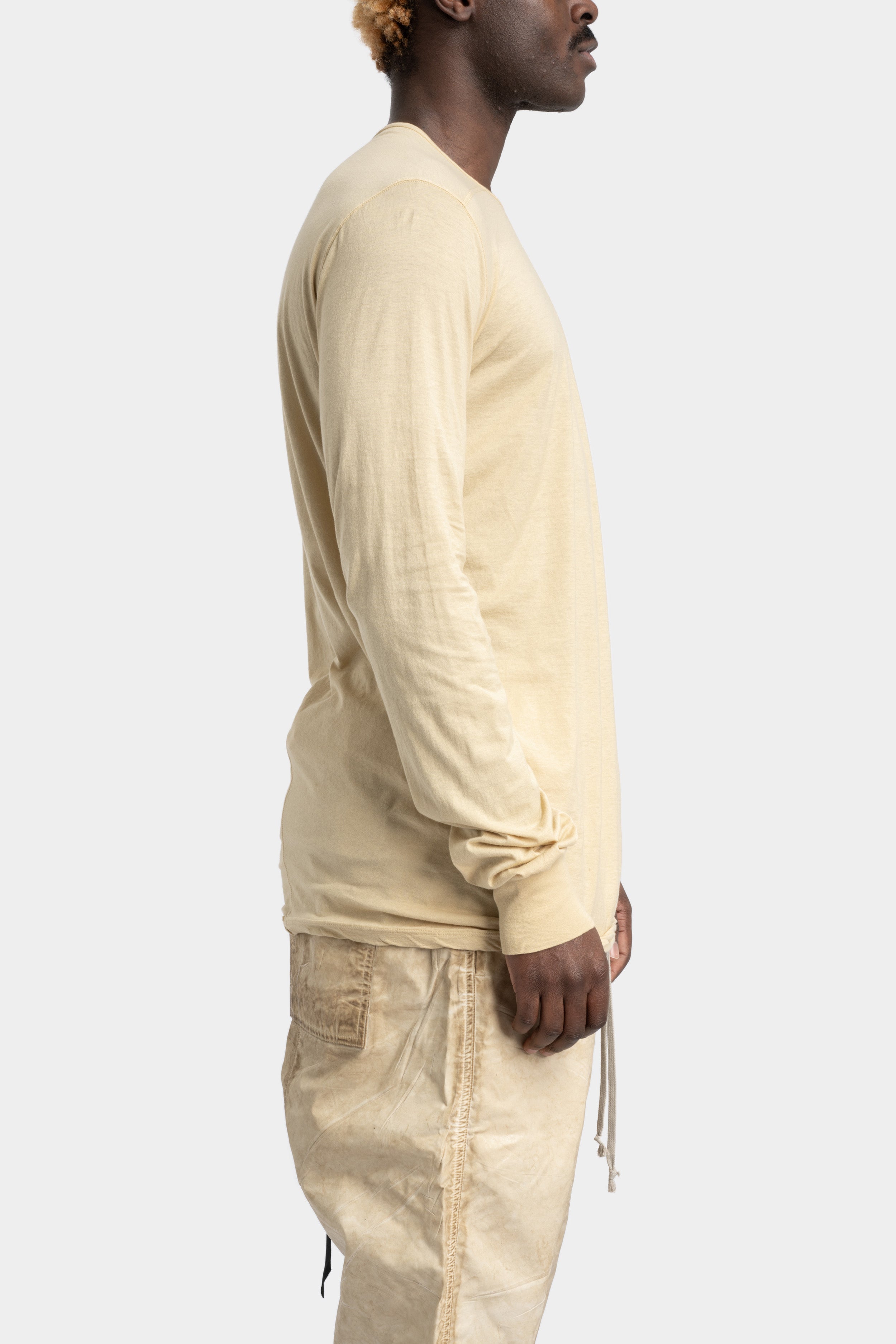 Level long sleeve tee, Cotton gauze - Parchment