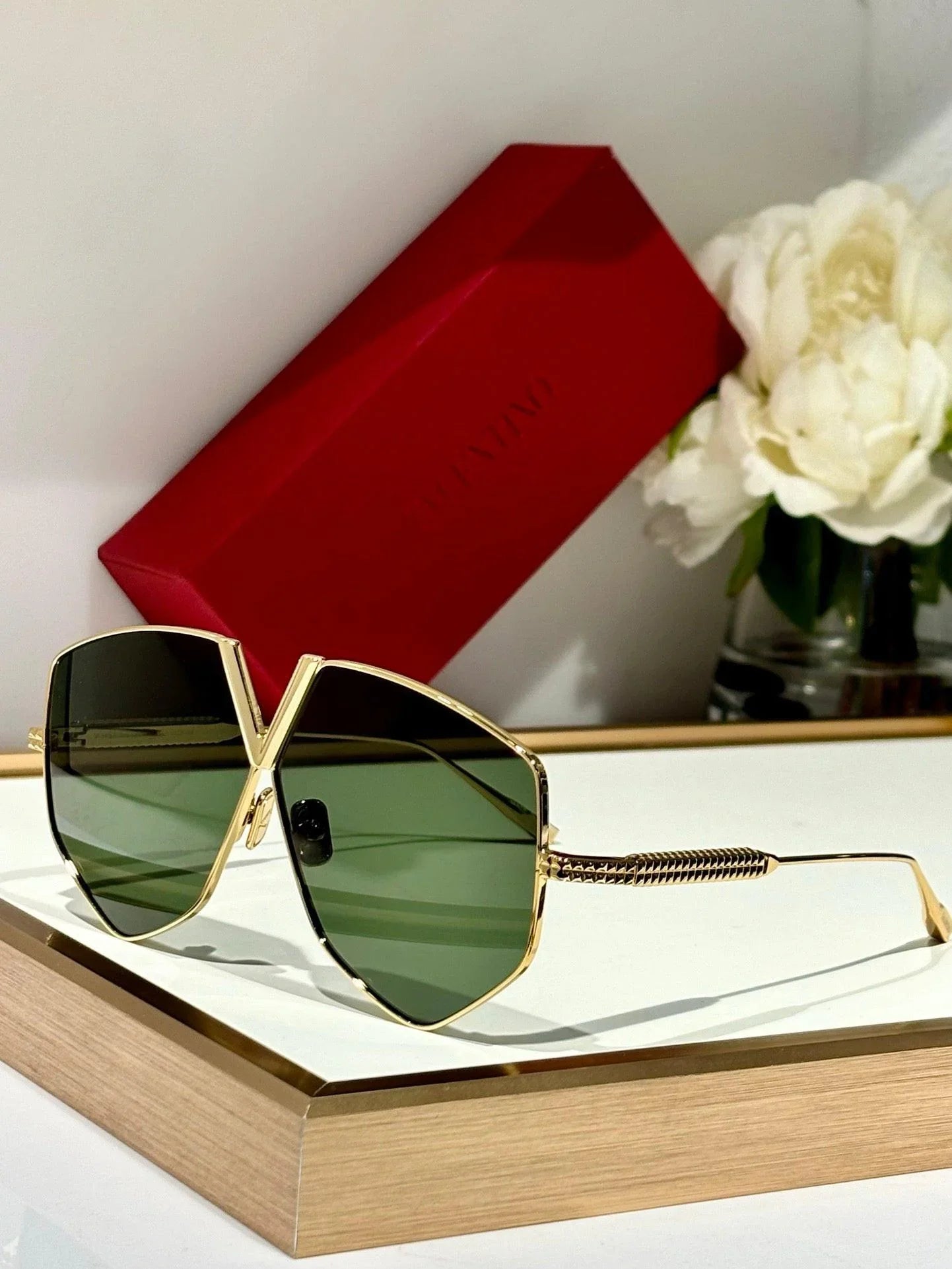 Valentino Garavani V-Hexagon 64MM VLS-115C Geometric Sunglasses ✨
