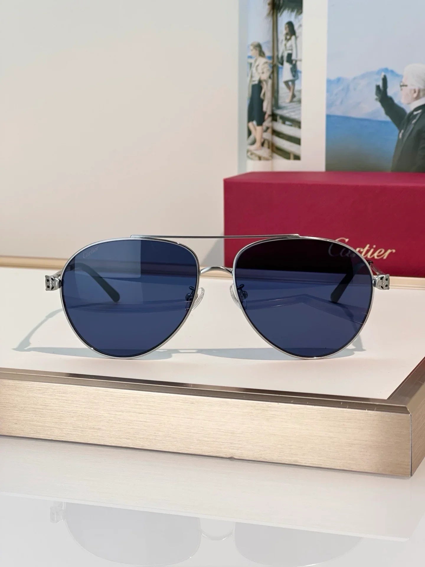 Cartier Panthère De Cartier 60MM Aviator Unisex Sunglasses 🐆