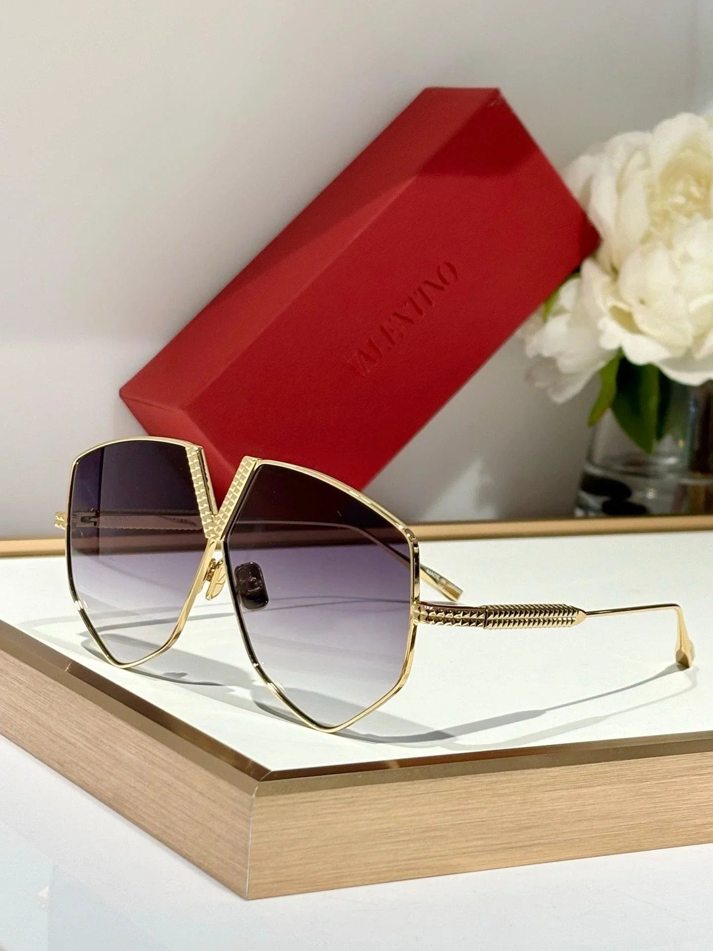Valentino Garavani V-Hexagon 64MM VLS-115C Geometric Sunglasses ✨