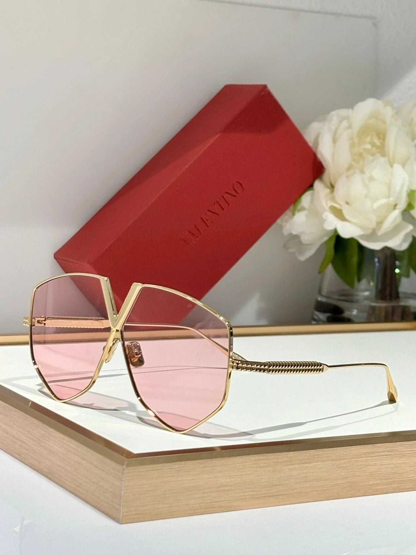 Valentino Garavani V-Hexagon 64MM VLS-115C Geometric Sunglasses ✨